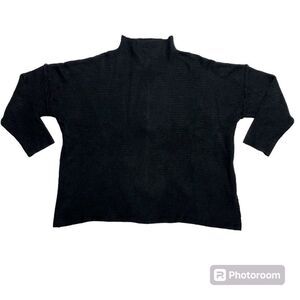 Penelope Rose Black Sweater Zipper in the Back Long Sleeve Women's Size 1X